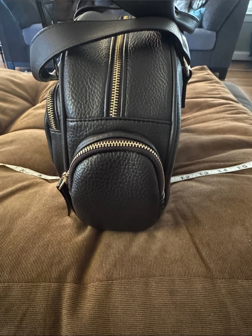Adorable Juicy Couture Black/Brown Pebble Leather Duffel with Gold Hardware